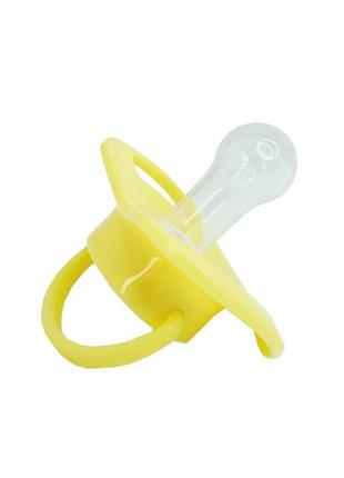 Пустушка силіконова кругла mgz-0516 (yellow) з ковпачком