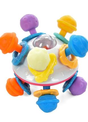 Бізіборд-брязкальце "teether ufo" bambi 700 l, з рухомими деталями та гризунцем для дітей