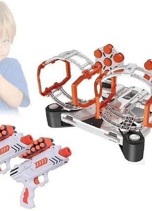 Воздушный тир с 2 бластерами bambi " space wars" b3229 стрельба из бластера по гравитрону с мишенями