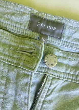 Штани джинси marks & spencer небесно-блакитні: льон з котоном
