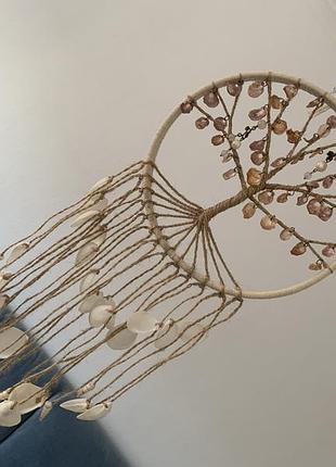 Ловец снов, амулет, декор настенный с ракушками ′сакура′