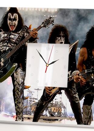 Стильные часы "группа kiss" для фанатов хард рок музыки, хеви-метал, музыкантов, украшение в бар, кл