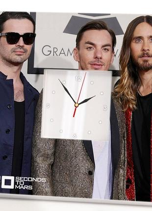 Часы "группа 30 seconds to mars" для фанатов рок музыки, музыкантов, украшение в бар, клуб, студию