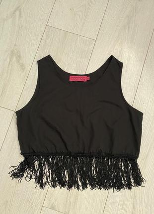 Блуза топ з бахромою від boohoo
