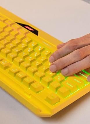 Яркая игровая клавиатура с подсветкой 2e gaming kg315 rgb usb yellow3 фото