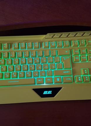 Яркая игровая клавиатура с подсветкой 2e gaming kg315 rgb usb yellow5 фото