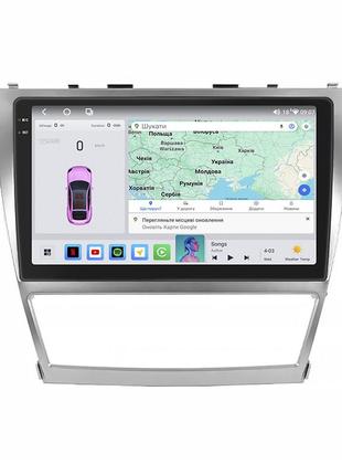 Штатная магнитола lesko для toyota camry vi (xv40) рестайлинг 2009-2011 экран 10" 4/64 qled carplay 4g wi-fi