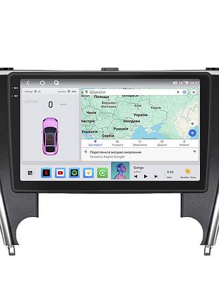 Штатная магнитола lesko для toyota camry vii (xv50) рестайлинг 2 2017-2018 экран 10" 4/64 qled carplay 4g
