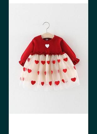 Сукня на дівчинку в сердечки