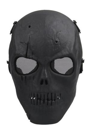 Маска-шолом для страйкболу, мотоцикла лижна маска, для хеллоуїна, чорна2 фото