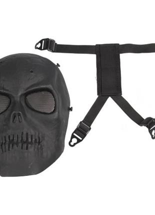 Маска-шолом для страйкболу, мотоцикла лижна маска, для хеллоуїна, чорна5 фото