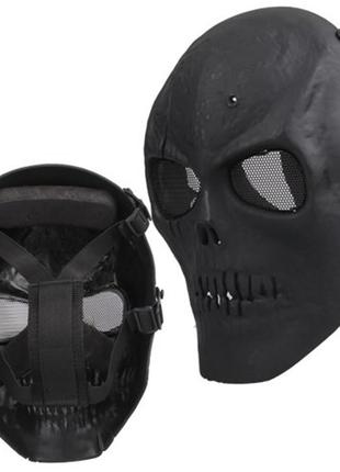 Маска-шолом для страйкболу, мотоцикла лижна маска, для хеллоуїна, чорна4 фото