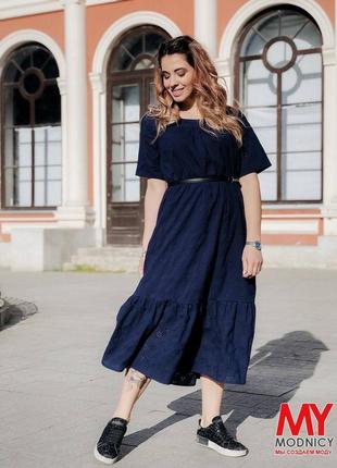 Платье хлопок с вышивкой