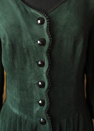Темно зелена вінтажна сукня міді жіноча berwin&wolff, розмір xs, s