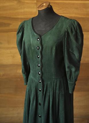Темно зелена вінтажна сукня міді жіноча berwin&wolff, розмір xs, s