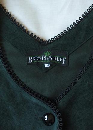 Темно зелена вінтажна сукня міді жіноча berwin&wolff, розмір xs, s