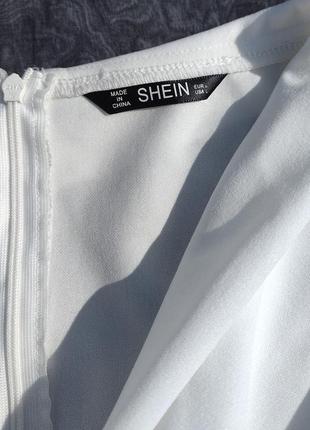 Стильное белое платье на запах shein9 фото