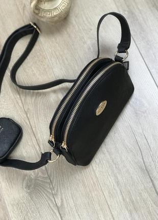 Сумка женская кросс-боди guess оригинал perdita mini dome crossbody гесс кросс боди черная2 фото