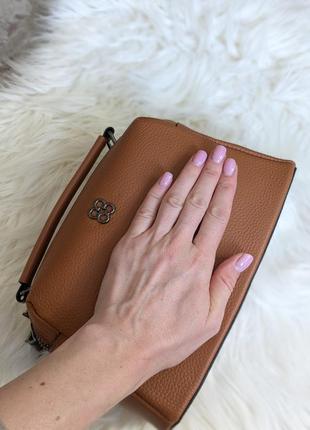 Сумка кожаная на текстильной ручке + длина в комплекте