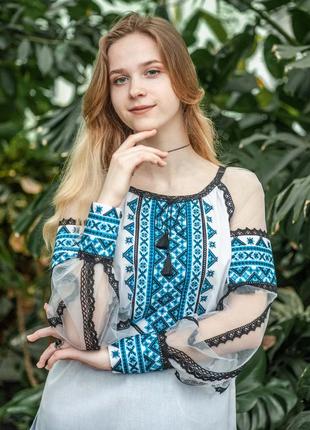 Вишиванка.жіноча сорочка з вишивкою. біла блуза з льону
