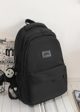 Жіночий шкільний підлітковий рюкзак в чорному кольорі для дівчинки1 фото