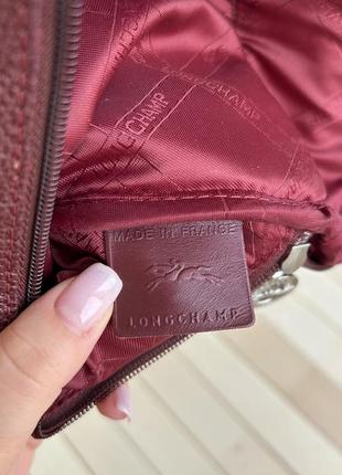 Longchamp сумка бананка шкіряна бордова ідеальний стан7 фото