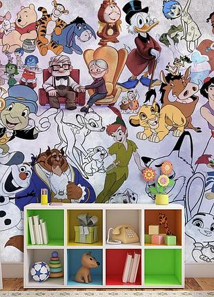 Флізелінові дитячі фотошпалери з героями мультфільмів, декор для дитячої кімнати