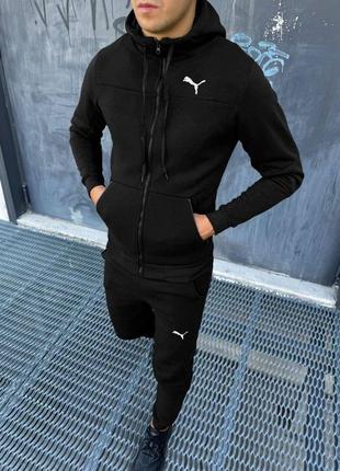 Мужской теплый прерывный костюм на флисе puma