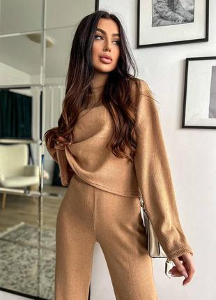 Ангоровий костюмчик гольф та штани палаццо9 фото