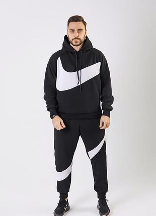 Зимний мужской спортивный костюм на флисе nike big swoosh