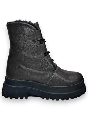 Кожаные зимние ботинки из натуральной кожи (model 430)