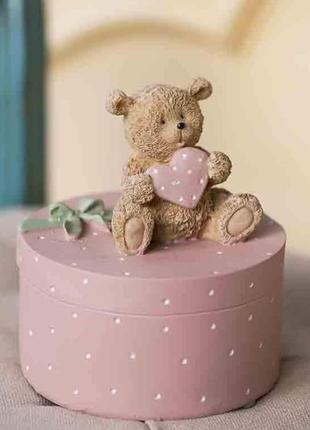 Керамическая копилка мишка с сердечком