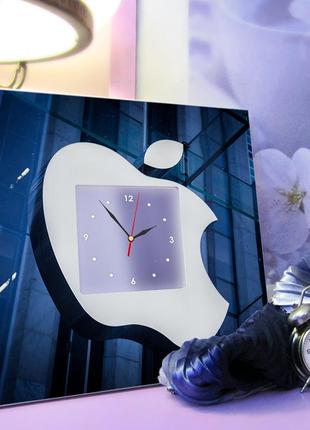 Часы "логотип apple. эпл" стильное дизайнерское украшение интерьера для спальни, дома,...