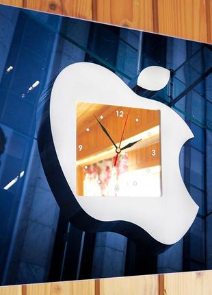 Часы "логотип apple. эпл" стильное дизайнерское украшение интерьера для спальни, дома,...