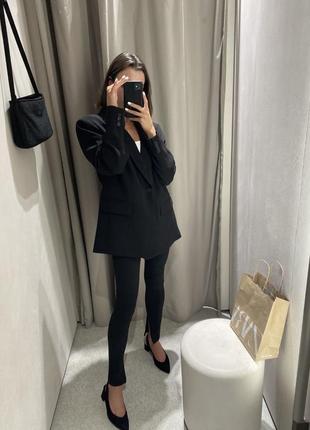 Лосины zara с распоркой черные