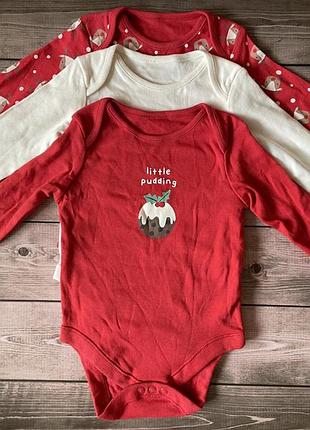 Набір новорічних боді f&f 9-12 місяців