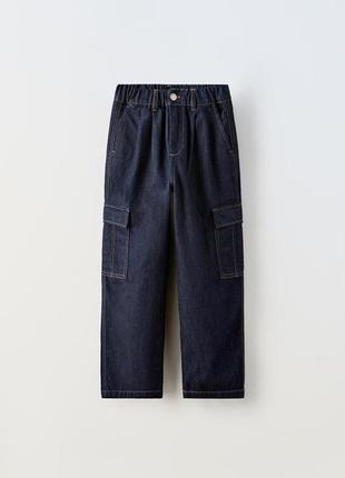 Широкі джинси карго 134 см zara