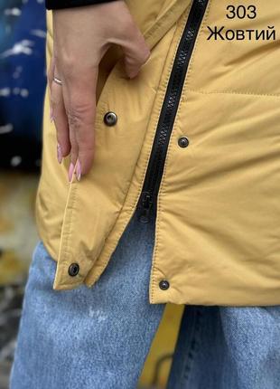 Женское утепленное демисезонное длинное горчичное пальто куртка на холлофайбере с. 2хл рр4 фото