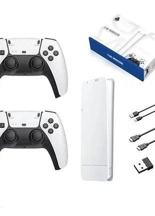 Игровая мини консоль hdmi m15 game stick 4k 64gb 20000 бесплатных игр + два беспроводных контроллера белая ps1