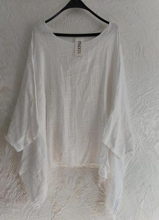 Роскошная батальная оверсайз блуза туника, италия