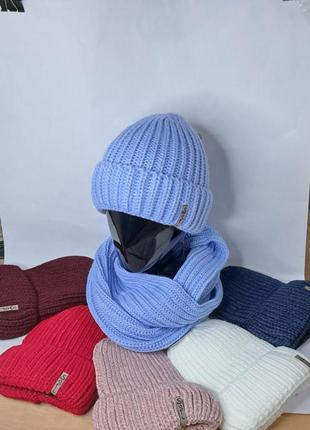 Комплект шапка і хомут жіночий