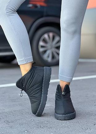 Дутики черевики водонепроникні зимові з хутром жіночі чорні