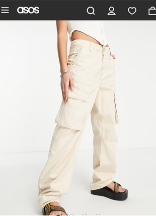 Штани карго bershka, size 34 mex24, стан нової речі, півпояс 33-34, бедра 49 довжина 104 ширина штанини 21