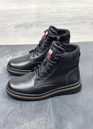 Чоловічі зимові черевики nivas з натуральної шкіри, зимние кожаные классические ботинки на меху