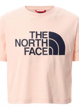 Футболка кроп-топ вкорочена пудрова футболка the north face