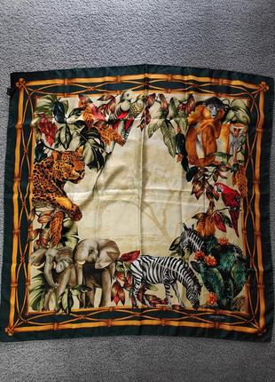 Винтажный шелковый большой платок swarovski africa оригінал, made in italy