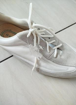 Белые кожаные кроссовки кожа +замш натуральные