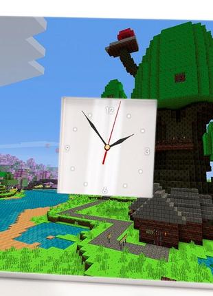 Стильний годинник у дитячу «майнкрафт. minecraft» для інтер'єру дитячої кімнати, спальні, подарунок
