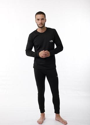 Термобелье мужское зимнее the north face черный теплый комплект кофта и штаны на флисе на зиму с начесом5 фото