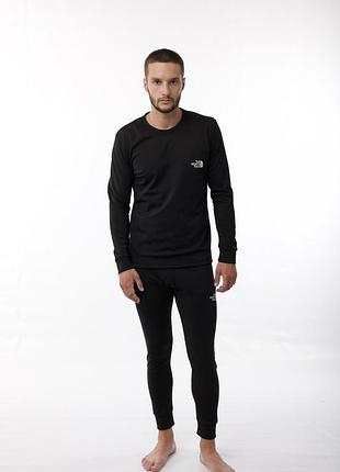 Термобелье мужское зимнее the north face черный теплый комплект кофта и штаны на флисе на зиму с начесом3 фото